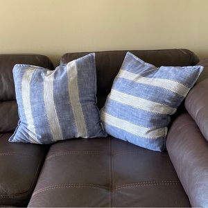 20in x 20in Blue/White Accent Pillow COVER